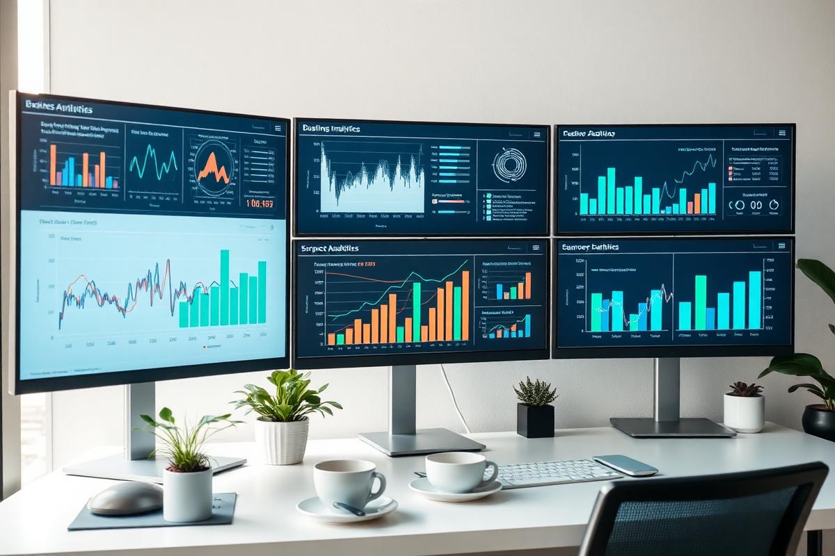 Analytics dashboards on multiple monitors